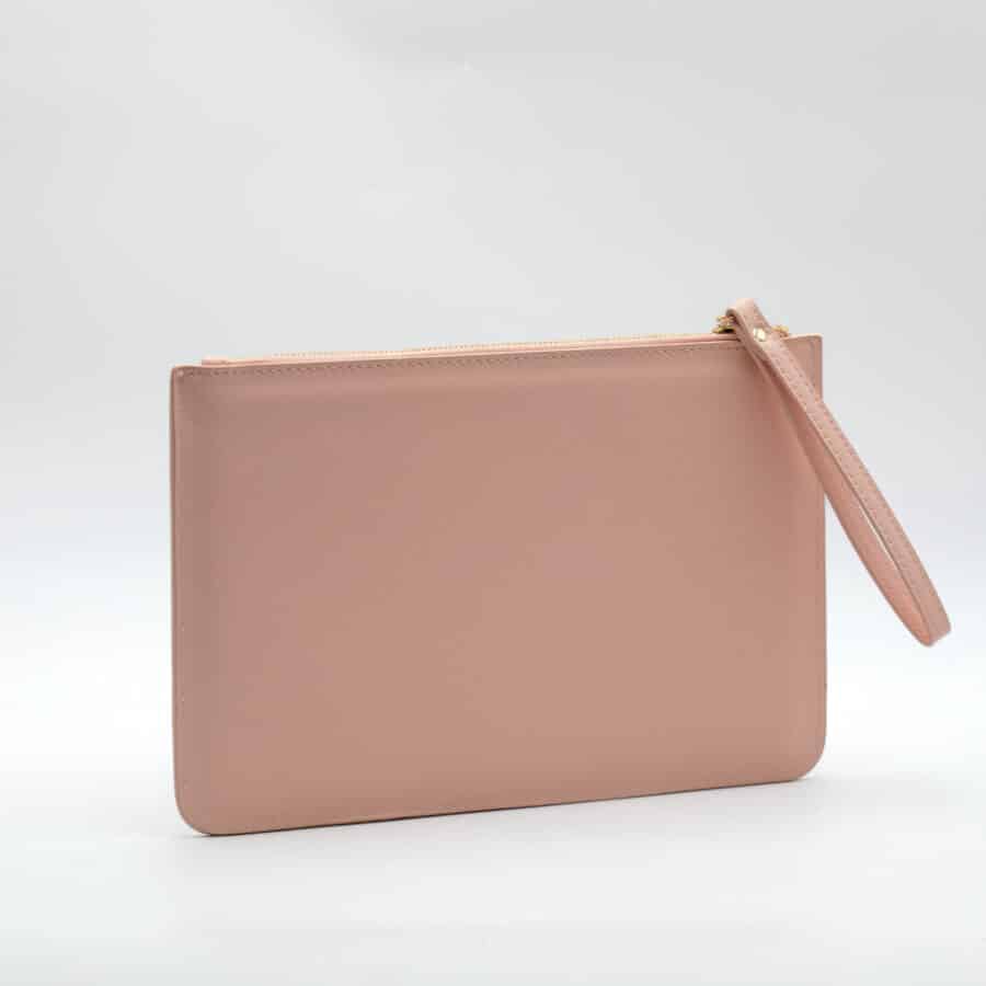 Pochette Rose Aspect Cuir