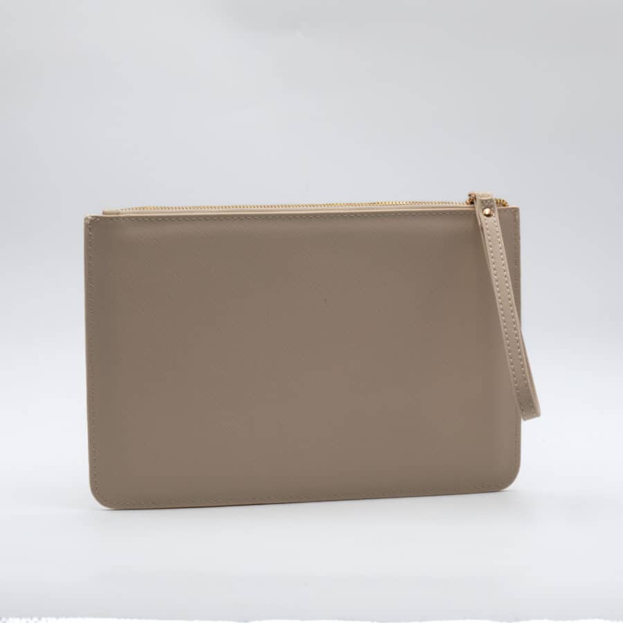 Pochette Beige Aspect Cuir