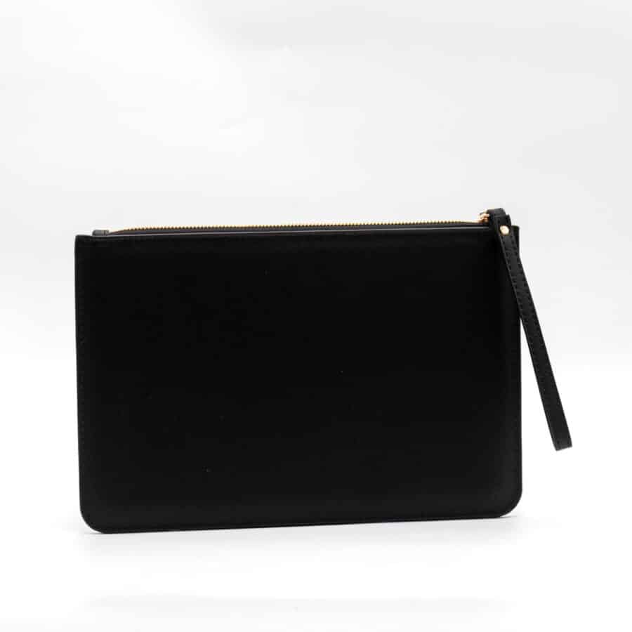 Pochette Noir Aspect Cuir